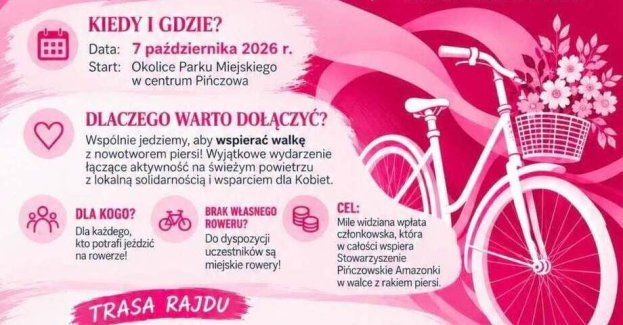 Rajd rowerowy odbędzie się 7 października 2026 r. Start zaplanowano w okolicach Parku Miejskiego w centrum Pińczowa.